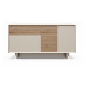 Komoda v béžovej a prírodnej farbe v dekore duba 146x76x45 cm Carpi – Marckeric
