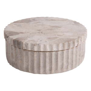 Svetlohnedý dekoratívny kamenný úložný box ø 15x6 cm Marble – PT LIVING