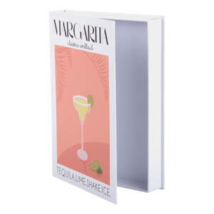 Biely/oranžový dekoratívny papierový úložný box 18x4x25 cm Margarita – PT LIVING