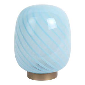 Svetlomodrá stolová lampa so skleneným tienidlom (výška  20 cm) Summer Globe – Leitmotiv