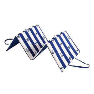 Biely/modrý záhradný sedák na ležadlo 49x137 cm Stripes – B.E.S.