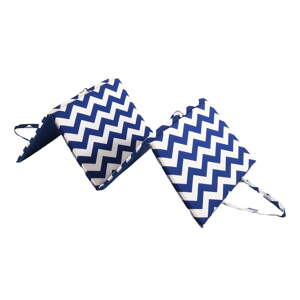 Biely/modrý záhradný sedák na ležadlo 49x137 cm   Zig Zag – B.E.S.
