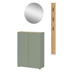 Svetlozelená predsieňová zostava v dekore duba 104x200x33 cm Alviano – Germania