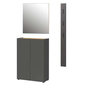Antracitová predsieňová zostava v dekore duba 104x200x33 cm Alviano – Germania