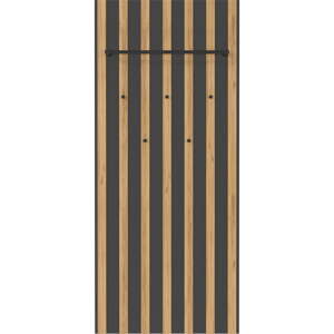 Antracitový/v prírodnej farbe vešiakový panel v dekore duba 64x148x14 cm Renell – Germania