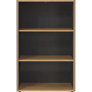 Antracitová/v prírodnej farbe knižnica v dekore duba 75x120x40 cm Podium – Germania