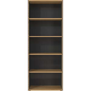 Antracitová/v prírodnej farbe knižnica v dekore duba 75x196x40 cm Podium – Germania