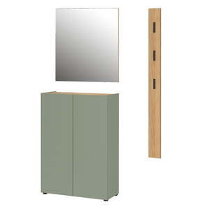 Svetlozelená predsieňová zostava v dekore duba 104x200x33 cm Alviano – Germania