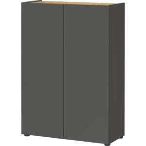 Antracitová skrinka na topánky v dekore duba 74x105x33 cm Alviano – Germania