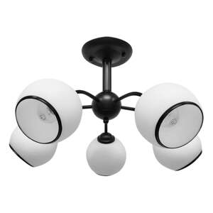Čierno-biele stropné svietidlo so skleneným tienidlom 56x56 cm Marinen – Candellux Lighting