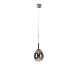 Sivé LED závesné svietidlo so skleneným tienidlom Lukka – Candellux Lighting