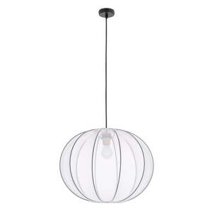 Biele závesné svietidlo s textilným tienidlom ø 52 cm Mellow – Candellux Lighting