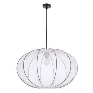 Biele závesné svietidlo s textilným tienidlom ø 60 cm Mellow – Candellux Lighting