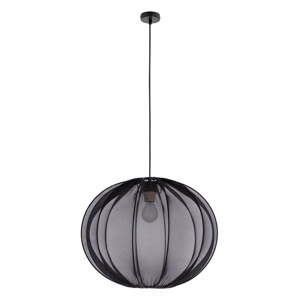 Čierne závesné svietidlo s textilným tienidlom ø 52 cm Mellow – Candellux Lighting