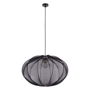 Čierne závesné svietidlo s textilným tienidlom ø 60 cm Mellow – Candellux Lighting