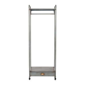 Sivý kovový pojazdný stojan na oblečenie 61x171x36 cm Bravo – White Label