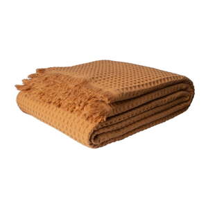 Bavlnený pléd v medenej farbe 140x200 cm Waffle – Mijolnir