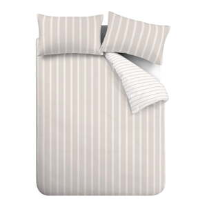 Béžové bavlnené obliečky na jednolôžko 135x200 cm Ashford Stripe – Bianca