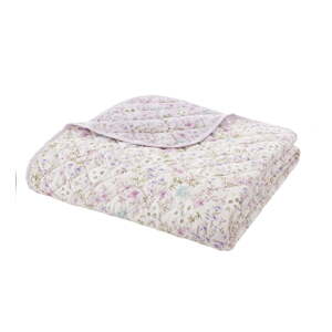 Bavlnený prešívaný pléd v levanduľovej farbe/béžový 220x230 cm Ditsy Floral – Bianca