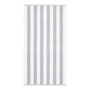 Biely/sivý froté bavlnený uterák 50x85 cm Reversible Stripe – Bianca