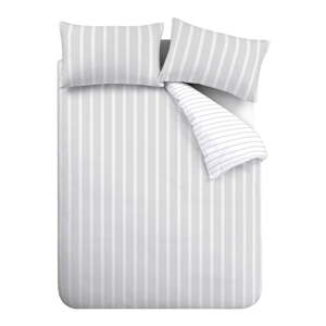 Sivé bavlnené obliečky na jednolôžko 135x200 cm Ashford Stripe – Bianca