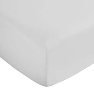 Biela napínacia plachta z bavlneného saténu 185x200 cm Cotton Sateen – Bianca