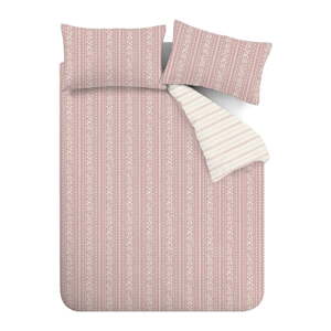 Biele/ružové obliečky na dvojlôžko 200x200 cm Regency Stripe – Catherine Lansfield