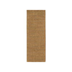 Okrovožltý ručne tkaný vlnený behúň 80x230 cm Mosaic Ochre – Lorena Canals