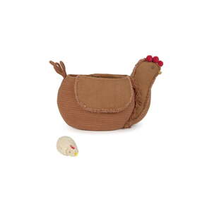 Hnedý látkový detský kôš na hračky 48x32x29 cm Chicken Toffee – Lorena Canals