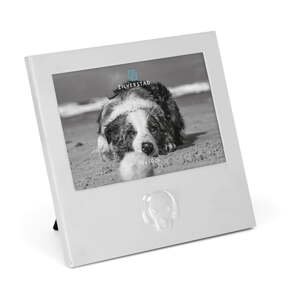 Kovový stojací rámček v striebornej farbe 16x17 cm Dog – Zilverstad