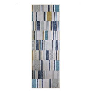 Žltý/modrý vnútorný a vonkajší koberec 80x230 cm Rosco Geo – Flair Rugs
