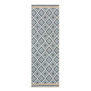 Žltý/modrý vnútorný a vonkajší koberec 80x230 cm Zia Trellis – Flair Rugs