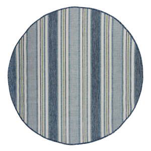Zelenomodrý okrúhly vnútorný a vonkajší koberec ø 160 cm Roma Stripe – Flair Rugs