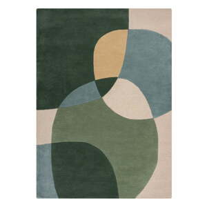 Zelený ručne tkaný vlnený koberec 200x290 cm Glow Green & Blue – Flair Rugs