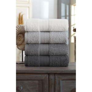 Sivé bavlnené uteráky v súprave 4 ks 50x90 cm – Mila Home