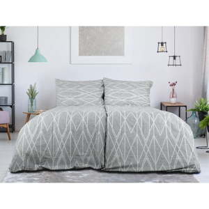 Sivé krepové obliečky na jednolôžko 140x200 cm Gray Stripes – B.E.S.