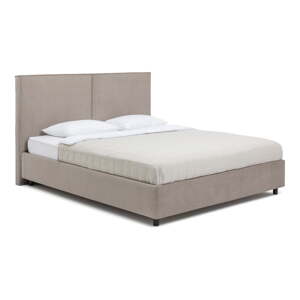 Čalúnená dvojlôžková posteľ taupe s úložným priestorom s roštom 180x200 cm Myra Bold – Bonami Selection
