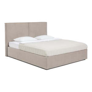 Čalúnená dvojlôžková posteľ taupe s úložným priestorom s roštom 180x200 cm Thessa Bold – Bonami Selection