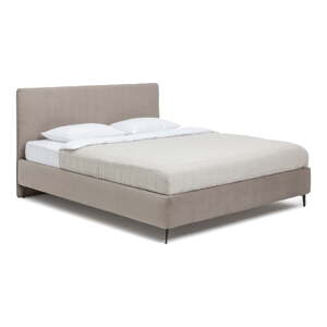 Čalúnená dvojlôžková posteľ taupe s roštom 180x200 cm Noira Slim – Bonami Selection