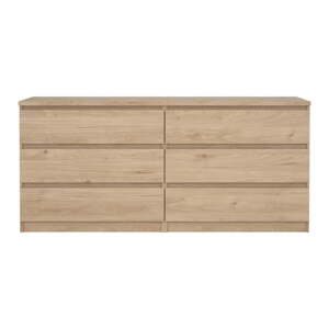 Komoda v dekore duba v prírodnej farbe 154x70x50 cm Naia – Tvilum