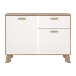 Biela/v prírodnej farbe komoda v dekore duba 99x73x39 cm Ikast – Tvilum