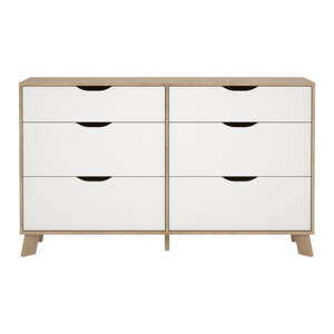 Biela/v prírodnej farbe komoda v dekore duba 156x92x40 cm Ikast – Tvilum