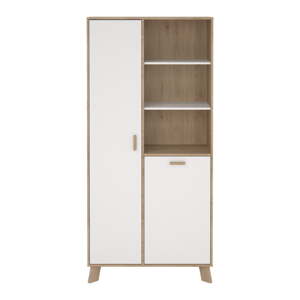 Biela/v prírodnej farbe knižnica v dekore duba 89x188x40 cm Ikast – Tvilum
