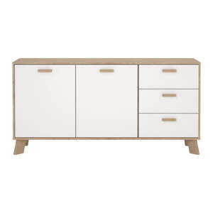 Biela/v prírodnej farbe komoda v dekore duba 147x73x39 cm Ikast – Tvilum