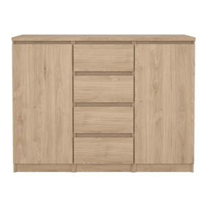 Komoda v dekore duba v prírodnej farbe 121x91x50 cm Naia – Tvilum