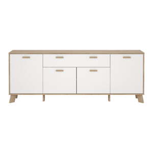 Biela/v prírodnej farbe komoda v dekore duba 196x73x39 cm Ikast – Tvilum