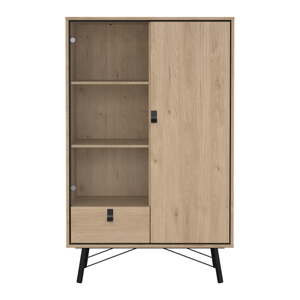 Vitrína v dekore duba v prírodnej farbe 102x162x40 cm Ry – Tvilum