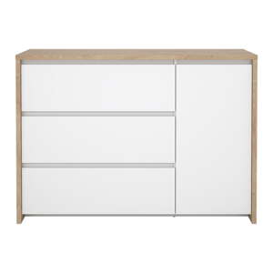 Biela/v prírodnej farbe komoda v dekore duba 119x84x48 cm Next – Tvilum