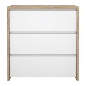 Biela/v prírodnej farbe komoda v dekore duba 80x84x48 cm Next – Tvilum