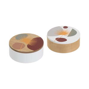 Úložné boxy v súprave 2 ks s vekom/dekoratívne ø 17x6,5 cm – Casa Selección